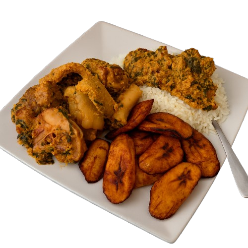 Assorted Nigerian dishes at De Dem's